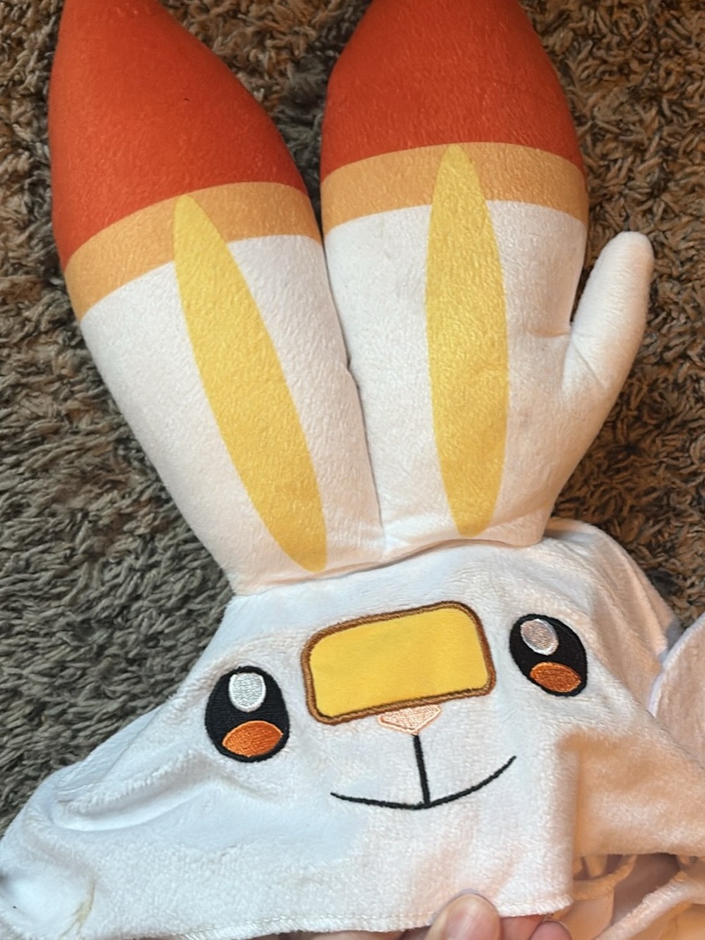 Disguise White and Orange Bunny Hood with Yellow Accents